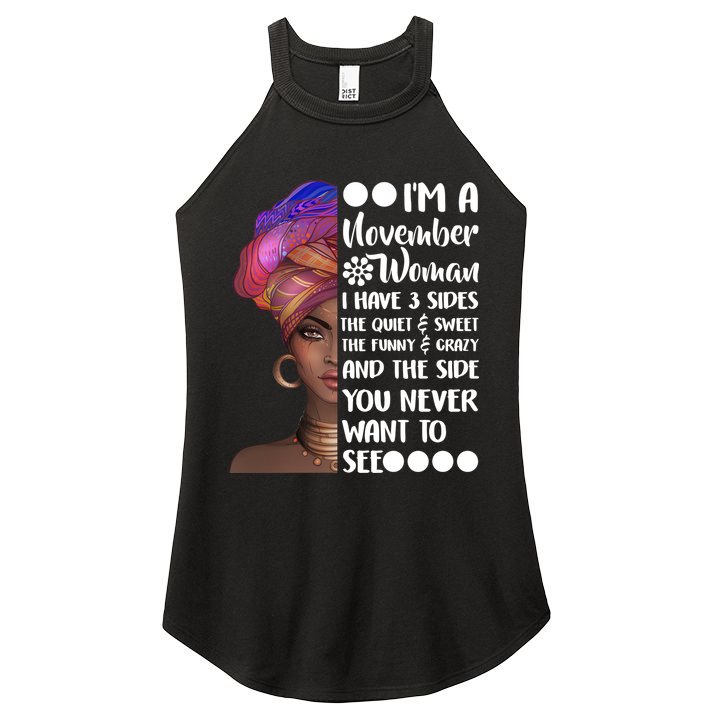 I'm A November Woman Cute Birthday Women's Perfect Tri Rocker Tank