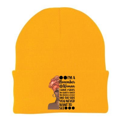 I'm A November Woman I Have 3 Sides Birthday Knit Cap Winter Beanie