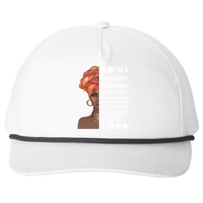 I'm A November Woman I Have 3 Sides Birthday Snapback Five-Panel Rope Hat