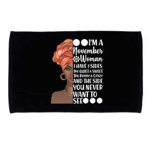 I'm A November Woman I Have 3 Sides Birthday Microfiber Hand Towel