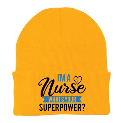 I'm A Nurse What's Your Superpower Funny Knit Cap Winter Beanie