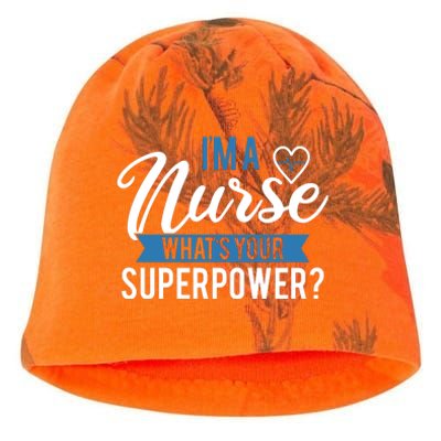 I'm A Nurse What's Your Superpower Funny Kati - Camo Knit Beanie