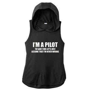 I'm A Pilot Ladies PosiCharge Tri-Blend Wicking Draft Hoodie Tank