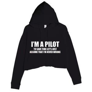 I'm A Pilot Crop Fleece Hoodie