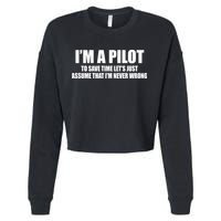 I'm A Pilot Cropped Pullover Crew