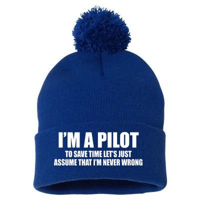 I'm A Pilot Pom Pom 12in Knit Beanie