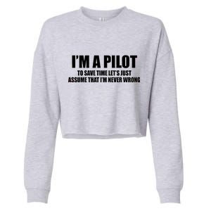 I'm A Pilot Cropped Pullover Crew