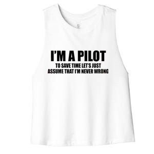 I'm A Pilot Women's Racerback Cropped Tank