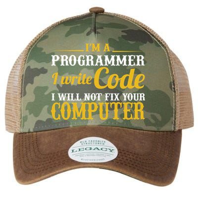 I'm A Programmer I Write Code Legacy Tie Dye Trucker Hat