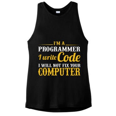 I'm A Programmer I Write Code Ladies PosiCharge Tri-Blend Wicking Tank