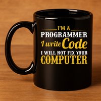 I'm A Programmer I Write Code 11oz C Handle Ceramic Mug