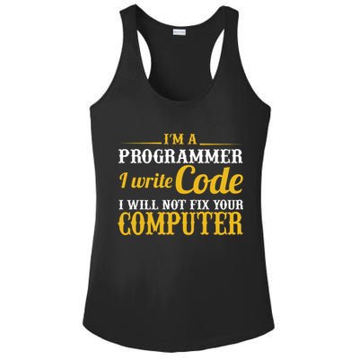 I'm A Programmer I Write Code Ladies PosiCharge Competitor Racerback Tank