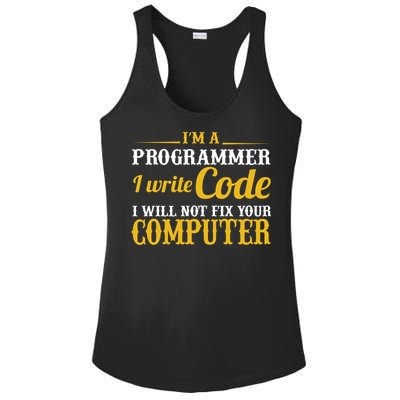 I'm A Programmer I Write Code Ladies PosiCharge Competitor Racerback Tank