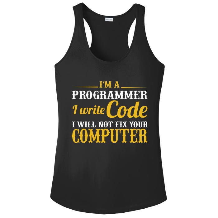 I'm A Programmer I Write Code Ladies PosiCharge Competitor Racerback Tank