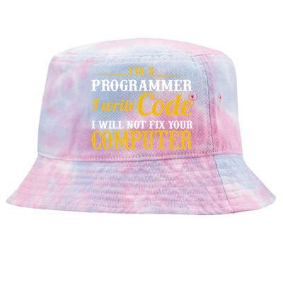 I'm A Programmer I Write Code Tie-Dyed Bucket Hat