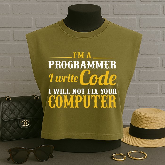 I'm A Programmer I Write Code Garment-Dyed Women's Muscle Tee
