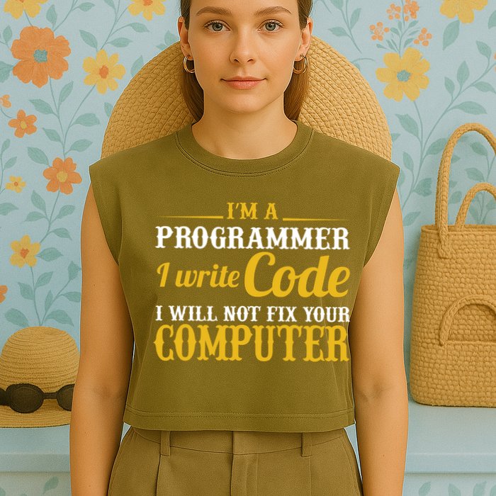 I'm A Programmer I Write Code Garment-Dyed Women's Muscle Tee