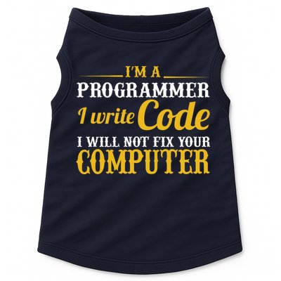 I'm A Programmer I Write Code Doggie Tank