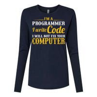 I'm A Programmer I Write Code Womens Cotton Relaxed Long Sleeve T-Shirt