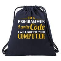 I'm A Programmer I Write Code Drawstring Bag