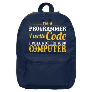 I'm A Programmer I Write Code 16 in Basic Backpack