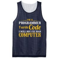 I'm A Programmer I Write Code Mesh Reversible Basketball Jersey Tank