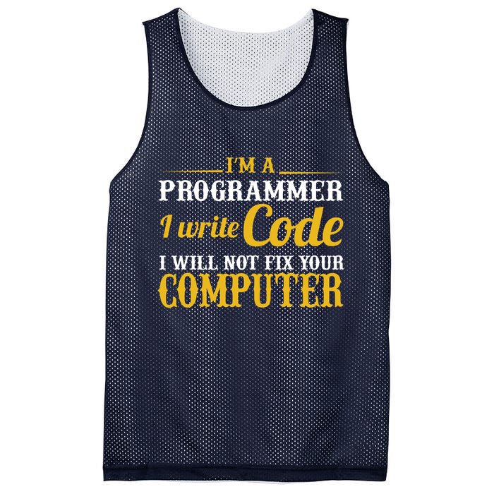 I'm A Programmer I Write Code Mesh Reversible Basketball Jersey Tank