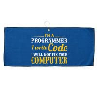 I'm A Programmer I Write Code Large Microfiber Waffle Golf Towel