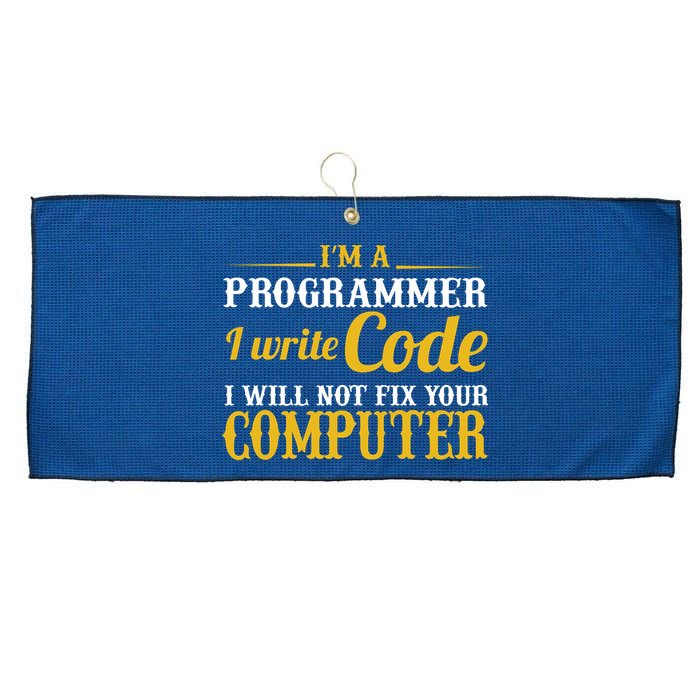 I'm A Programmer I Write Code Large Microfiber Waffle Golf Towel