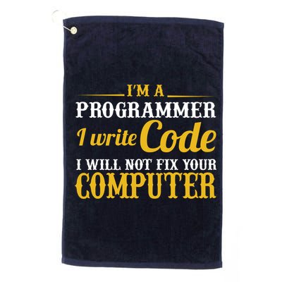 I'm A Programmer I Write Code Platinum Collection Golf Towel