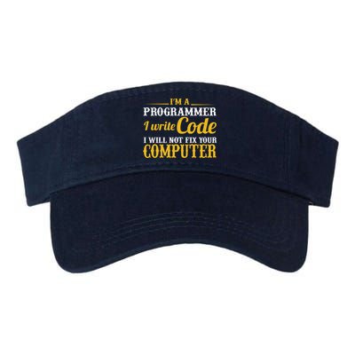 I'm A Programmer I Write Code Valucap Bio-Washed Visor