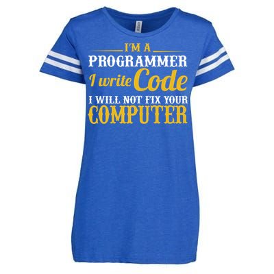 I'm A Programmer I Write Code Enza Ladies Jersey Football T-Shirt