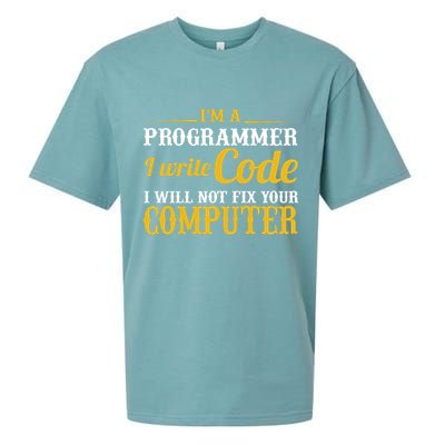 I'm A Programmer I Write Code Sueded Cloud Jersey T-Shirt