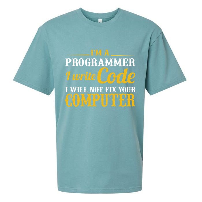 I'm A Programmer I Write Code Sueded Cloud Jersey T-Shirt
