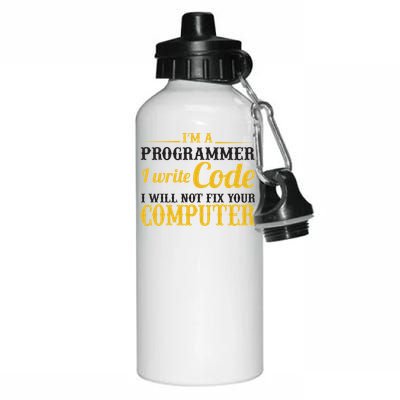 I'm A Programmer I Write Code Aluminum Water Bottle