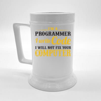 I'm A Programmer I Write Code Beer Stein