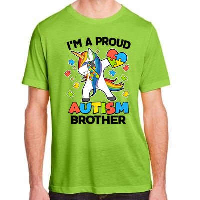 I'm A Proud Autism Brother Dabbing Unicorn Adult ChromaSoft Performance T-Shirt