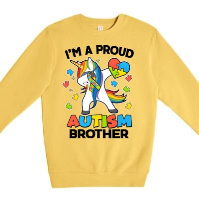 I'm A Proud Autism Brother Dabbing Unicorn Premium Crewneck Sweatshirt