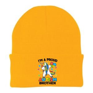 I'm A Proud Autism Brother Dabbing Unicorn Knit Cap Winter Beanie