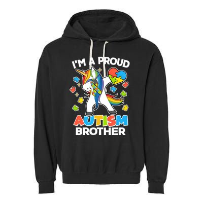 I'm A Proud Autism Brother Dabbing Unicorn Garment-Dyed Fleece Hoodie
