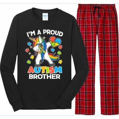 I'm A Proud Autism Brother Dabbing Unicorn Long Sleeve Pajama Set