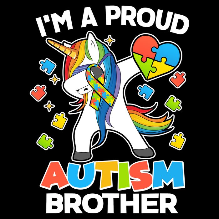 I'm A Proud Autism Brother Dabbing Unicorn Flat Bill Trucker Hat