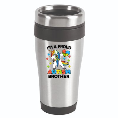 I'm A Proud Autism Brother Dabbing Unicorn 16oz Travel Tumbler