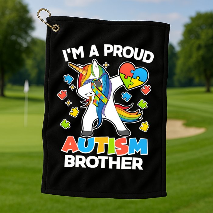 I'm A Proud Autism Brother Dabbing Unicorn Golf Towel