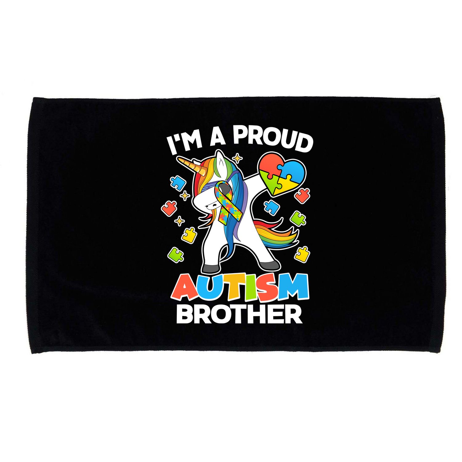 I'm A Proud Autism Brother Dabbing Unicorn Microfiber Hand Towel