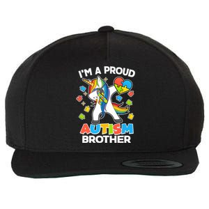 I'm A Proud Autism Brother Dabbing Unicorn Wool Snapback Cap