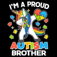 I'm A Proud Autism Brother Dabbing Unicorn Wool Snapback Cap