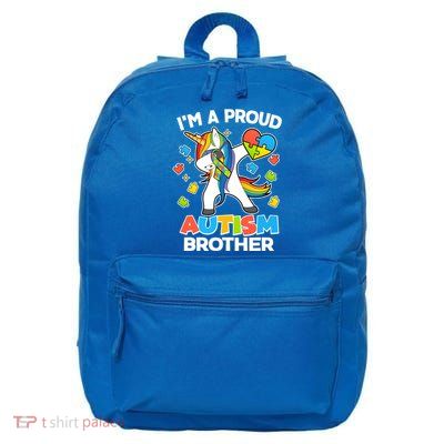 I'm A Proud Autism Brother Dabbing Unicorn 16 in Basic Backpack