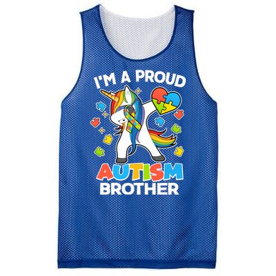 I'm A Proud Autism Brother Dabbing Unicorn Mesh Reversible Basketball Jersey Tank