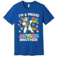 I'm A Proud Autism Brother Dabbing Unicorn Premium T-Shirt